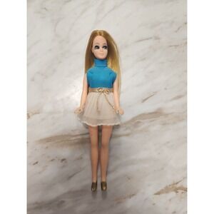 VTG 1970 Topper DAWN Doll 6" Blonde Blue Shirt White Skirt Please Read